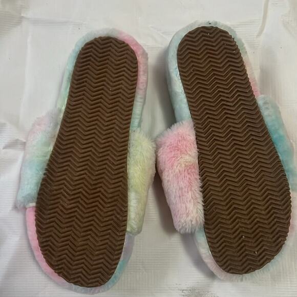 STEVE MADDEN FABFUZZ MULTI COLOR FAUX FUR SLIPPER SIZE 10M - Picture 3 of 7